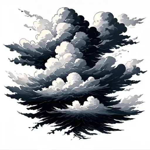 dark clouds tattoo design idea