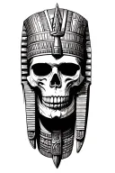 A Fusion Of Egyptian And Inka Symbolism, Featuring God Osiris And Easterisland Skull On Machu Picchu Tattoo tattoo design idea