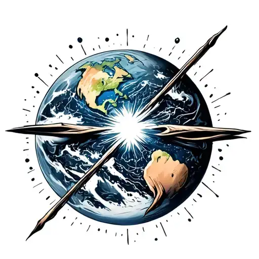 the earths axis on a tilt  tattoo design idea