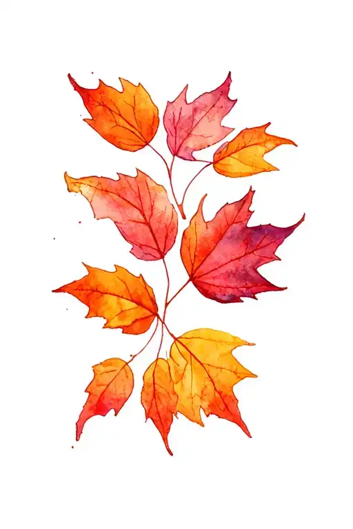 autumn leaves falling tattoo design idea
