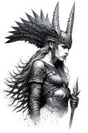 Demonic Valkyrie warrior tattoo design idea