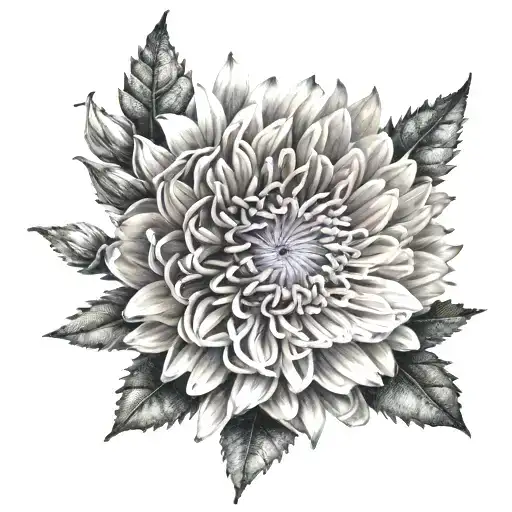 aster flower tattoo design idea