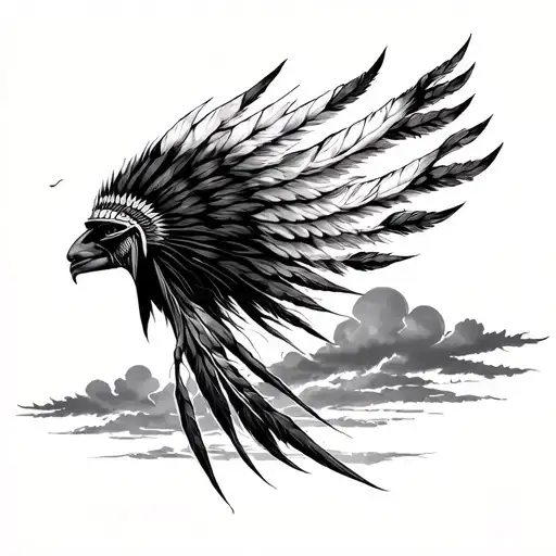 indian wind sky tattoo design idea