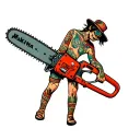 Makima with a chainsaw tattoo design idea