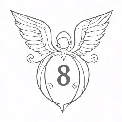 888 angel number tattoo design idea