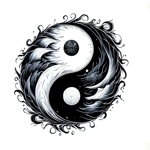 mole ying yang symbol tattoo design idea