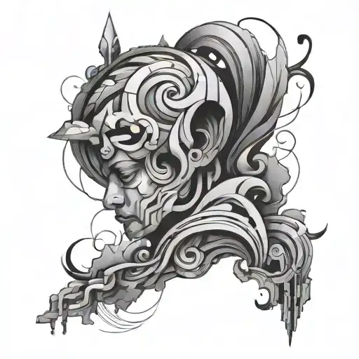 overthinking abstract tattoo design idea