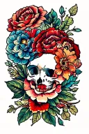 patchwork sleeve tattoo design idea