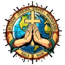 the world inside  Jesus praying hands  with cross holding names written Izec , Javen, Jeremiah , Eli, Kalaya, Malik  tattoo design idea
