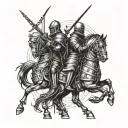 knights of crusades with big cross on his shoulders  tattoo design idea