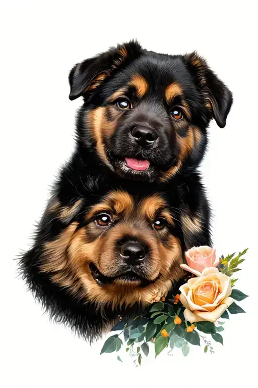 memorial paw and portrait style tattoo tattoo design idea