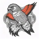 red tailed hawk soaring tattoo design idea