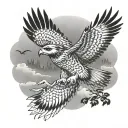 red tailed hawk soaring tattoo design idea