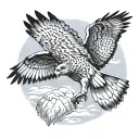 red tailed hawk soaring tattoo design idea
