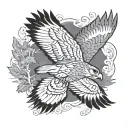 red tailed hawk soaring tattoo design idea