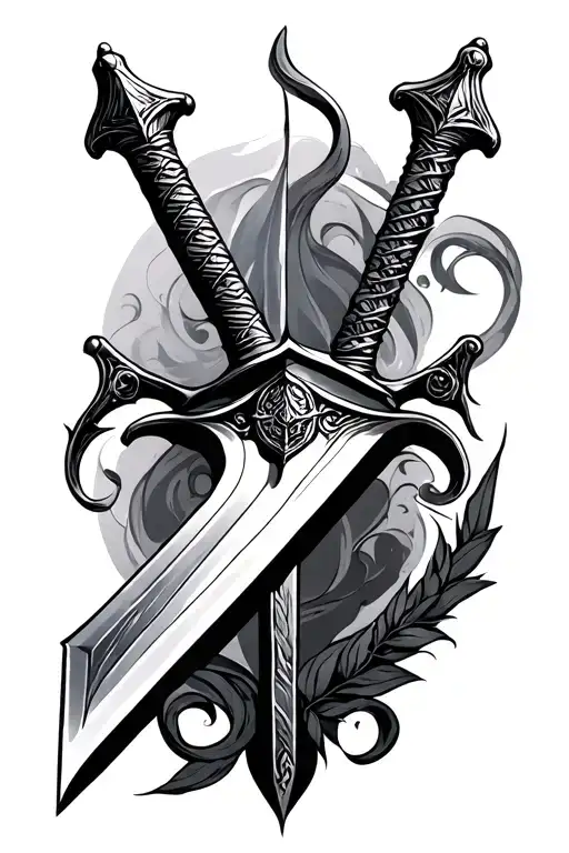 Double Edge Sword tattoo design idea