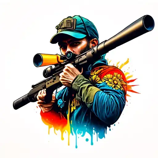 sniper tattoo design idea