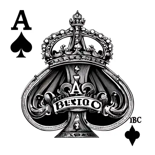"BBC" queen of spades symbol incorporating elements tattoo design idea