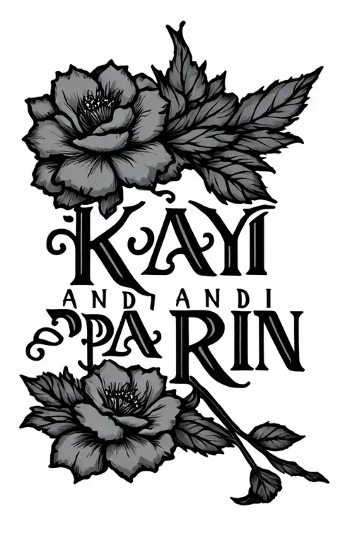 name written KAY ANDI PA RIN tattoo design idea