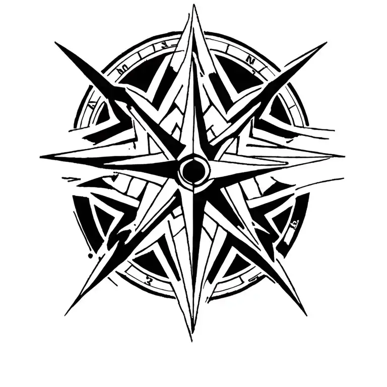 Nautical Star Compass tattoo design idea