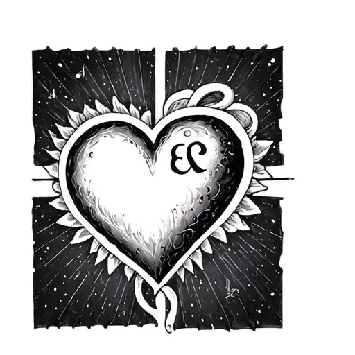 Heart, Plane, Initial, cordinate tattoo design idea