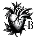 Heart, Plane, Initial, cordinate tattoo design idea