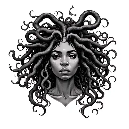 African American Medusa tattoo design idea