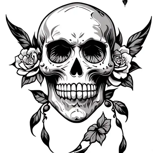 Sugar skull tattoo design idea