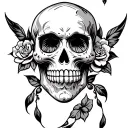 Sugar skull tattoo design idea
