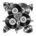 cd discs tattoo design idea