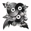 cd discs tattoo design idea