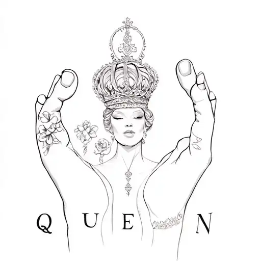 foot queen owns you tattoo design idea