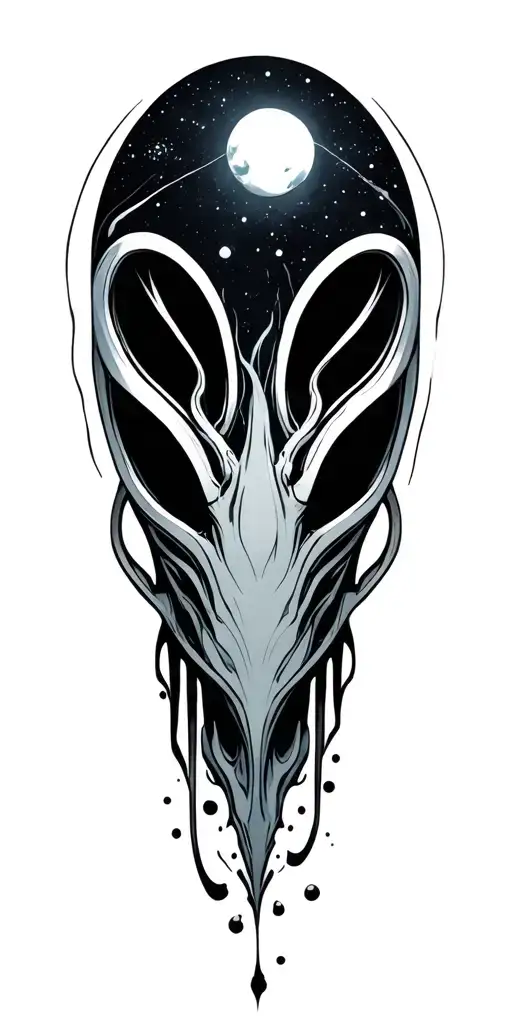 alien space tattoo design idea