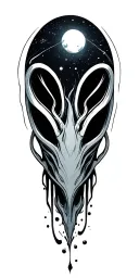 alien space tattoo design idea