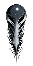 alien space tattoo design idea