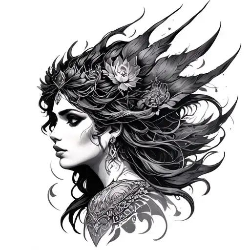 Nemesis goddess tattoo design idea