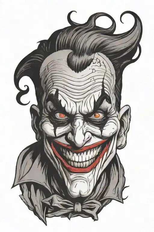 joker smile face tattoo design idea