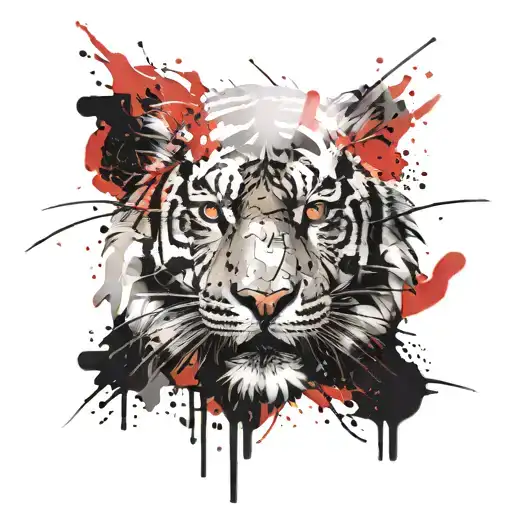 tiger face tattoo design idea