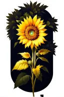 sunflower blooming tattoo design idea