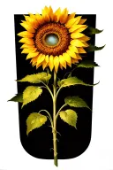 sunflower blooming tattoo design idea