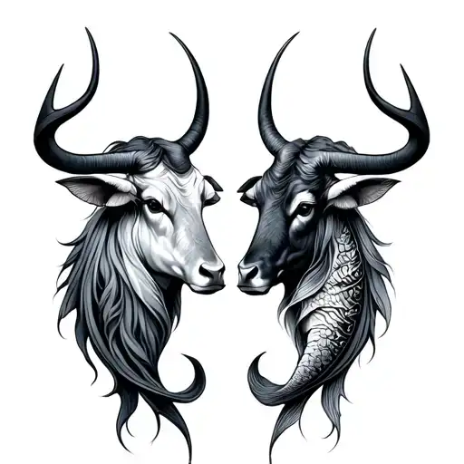 Taurus And Pisces tattoo design idea