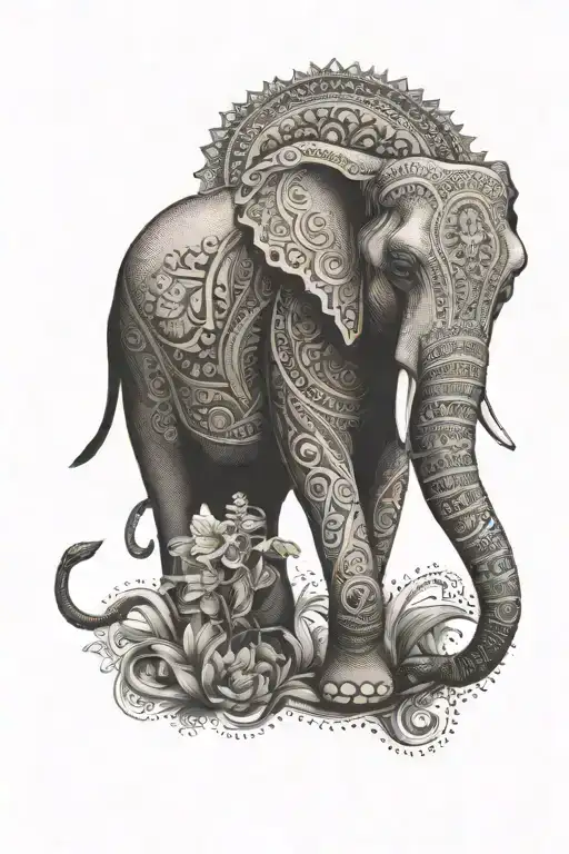 elephant mandala design tattoo design idea