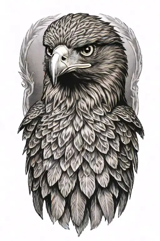Immature golden eagle eather tattoo design idea