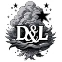 D & L with stars and clouds tattoo design idea