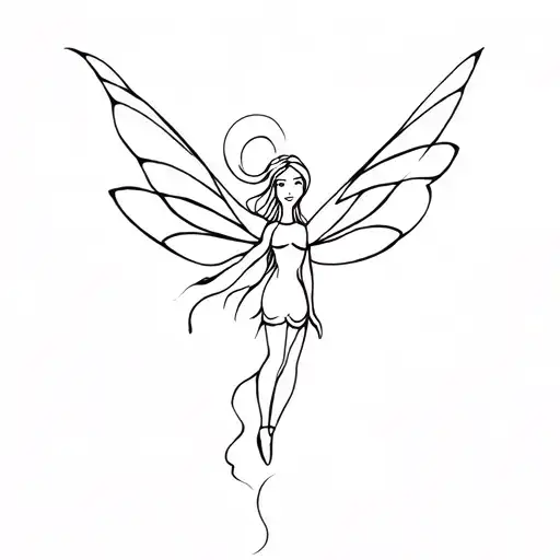 Minimalist fairy tattoo design idea