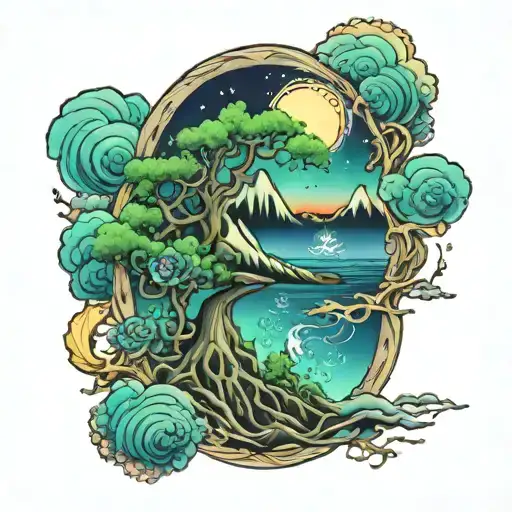 aurora borealis tattoo design idea