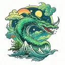 aurora borealis tattoo design idea