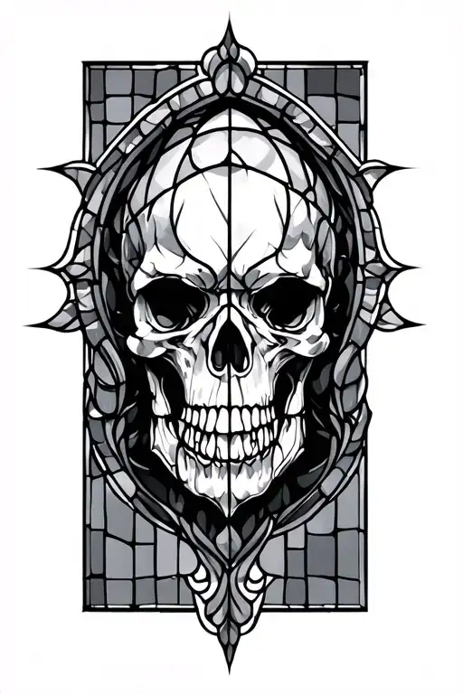 stained glass window tattoo design idea