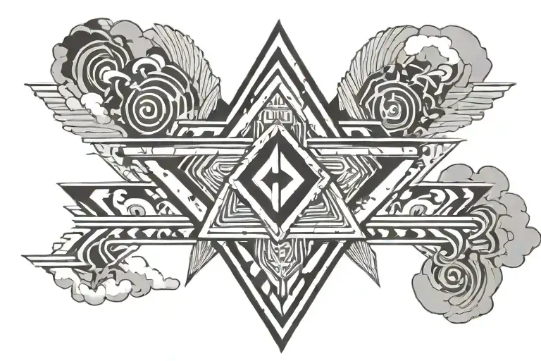 navajo cloud tattoo design idea