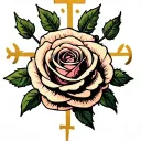 Lutheran rose with Jerusalem cross tattoo design idea